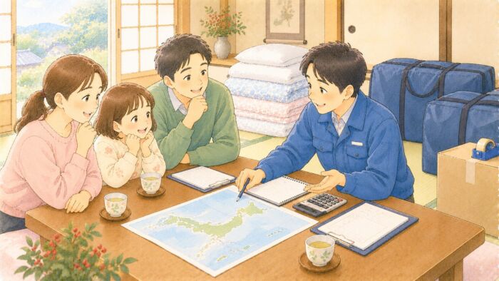 大分市や長崎市など九州内発送の地域を地図で確認する様子